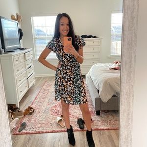 Leopard Print Wrap Dress